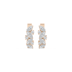 Marquise and Round Petite Hoops in Rose Gold