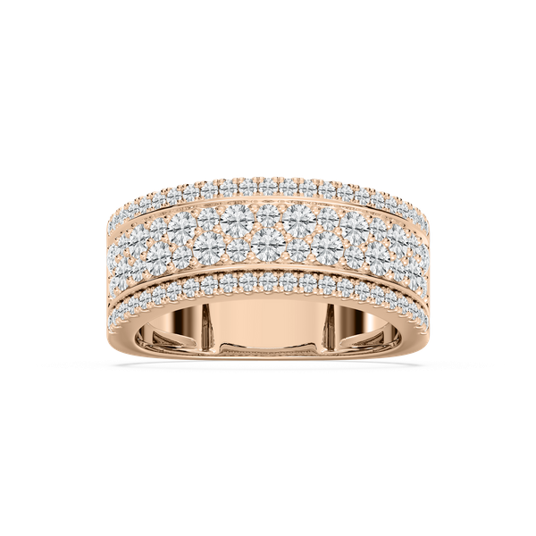 Multi Row Diamond Band in Rose Gold