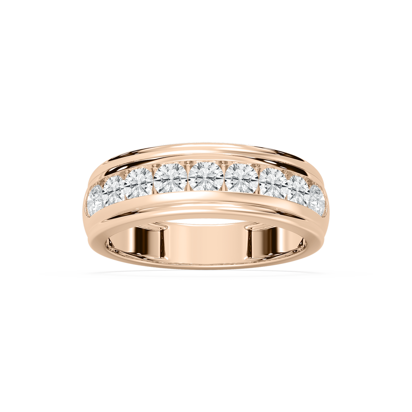 Nine-Stone Diamond Anniversary Band in Rose Gold