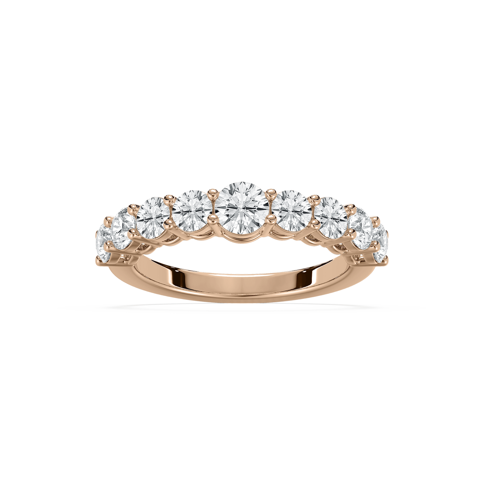 Nine Stone Lab Grown Diamond Band in Rose Gold
