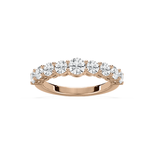 Nine Stone Lab Grown Diamond Band in Rose Gold