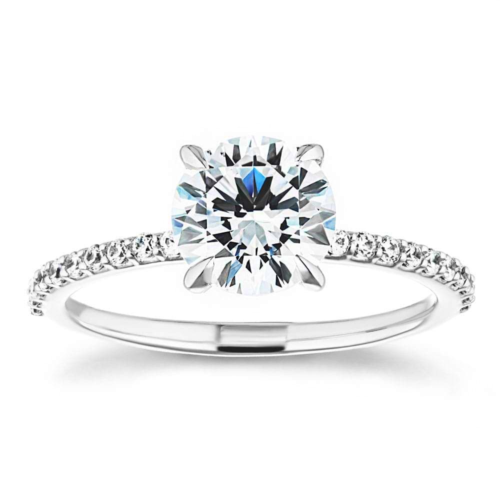 Olivia Lab Grown Diamond Claw Prong Side Stone Engagement Ring