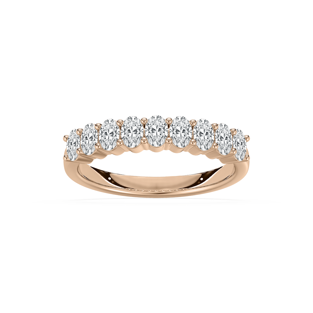 Oval Nine Stone Lab Grown Diamond Band in Rose Gold