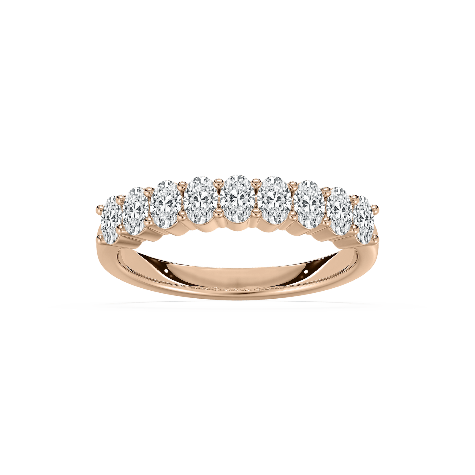 Oval Nine Stone Lab Grown Diamond Band in Rose Gold
