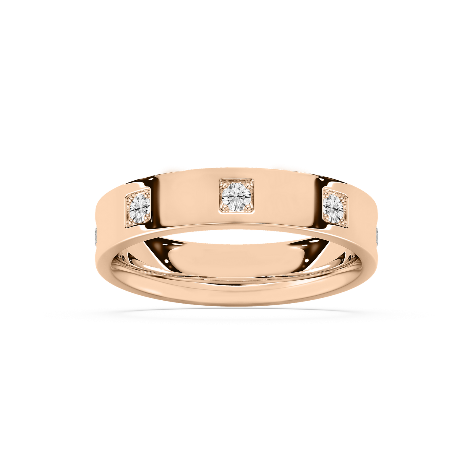 Owen Flat Edge Band in Rose Gold