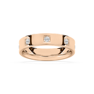 Owen Flat Edge Band in Rose Gold