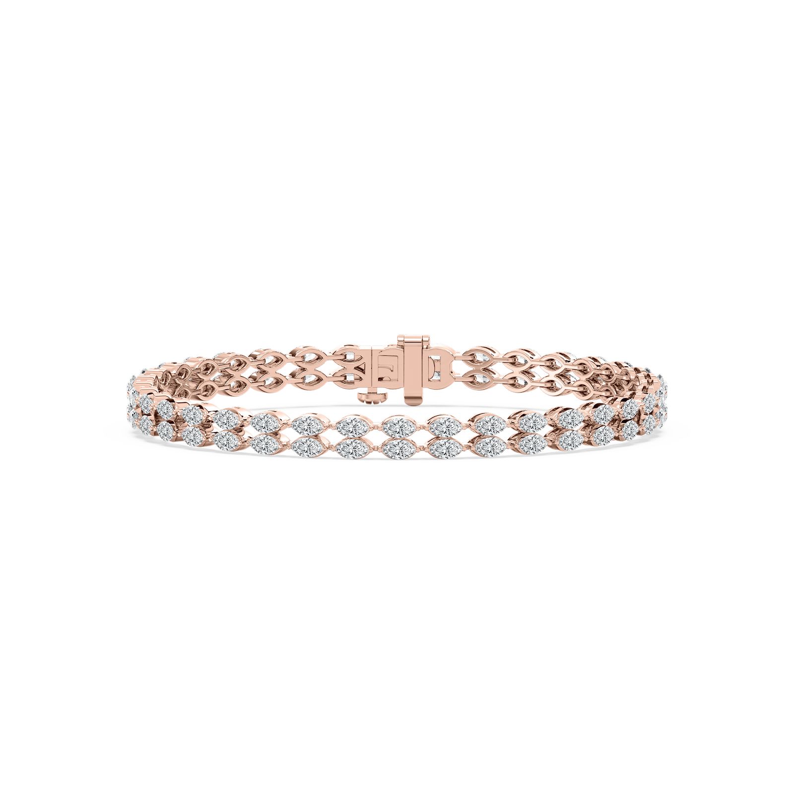 5 ¾ ctw Marquise Lab Grown Diamond Double Row Tennis Bracelet - 7 Inches