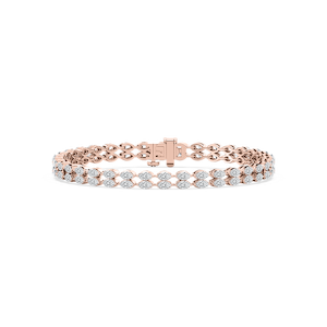 5 ¾ ctw Marquise Lab Grown Diamond Double Row Tennis Bracelet - 7 Inches