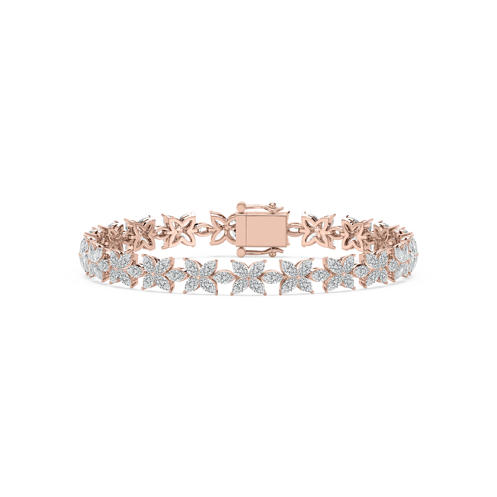 8 ⅖ ctw Marquise Lab Grown Diamond Floral Tennis Bracelet - 7 Inches