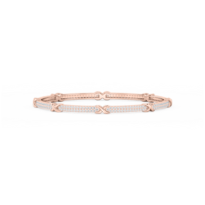 4 ½ ctw Round Lab Grown Diamond X Bangle Bracelet  - 7.25 Inches