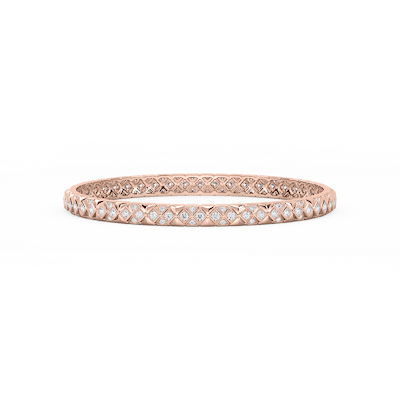 2 ⅜ ctw Round Lab Grown Diamond Textured Mosaic Bangle Bracelet  - 7.25 Inches