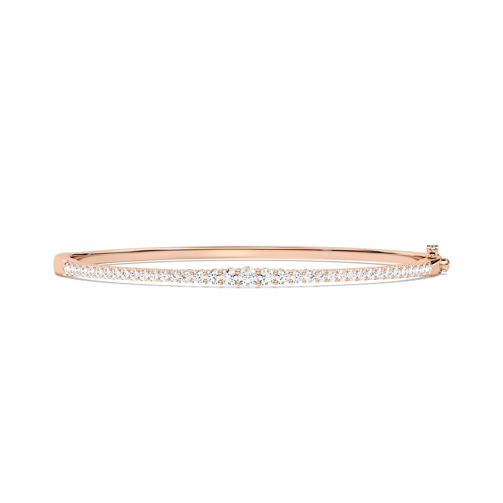 1 ctw Round Lab Grown Diamond Graduated Bangle Bracelet - 7.5 Inches