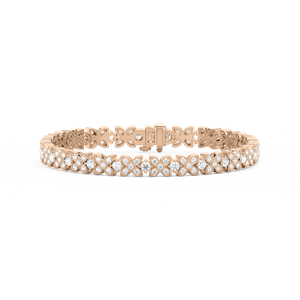 4 ¹⁄₈ ctw Round Lab Grown Diamond Floral Bracelet  - 7 Inches