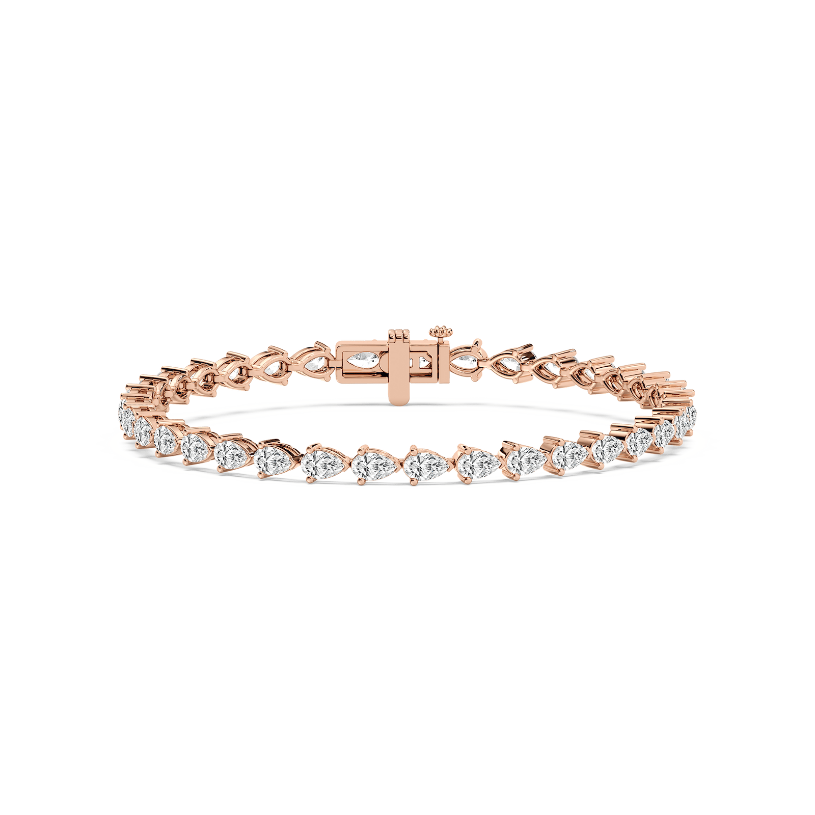 5 ctw Pear Lab Grown Diamond East West Tennis Bracelet  - 7 Inches