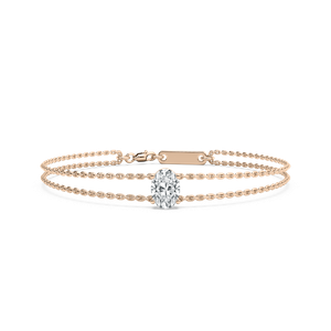1 ctw Oval Lab Grown Diamond Solitaire Chain Bracelet  - 7 Inches