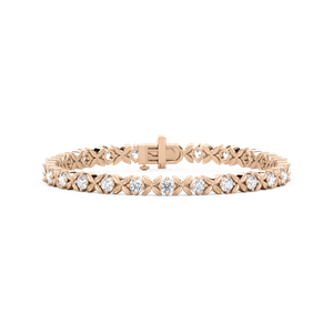 5 ctw Round Lab Grown Diamond Classic XO Bracelet - 7 Inches