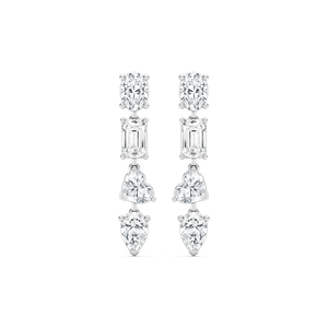 Multi Shape Line Earrings with 6.3ctw in 14K White Gold