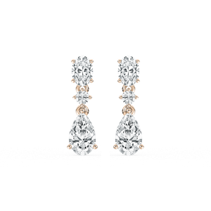 1 ²/₃ ctw Oval and Pear Lab Grown Diamond Trio Drop Earrings