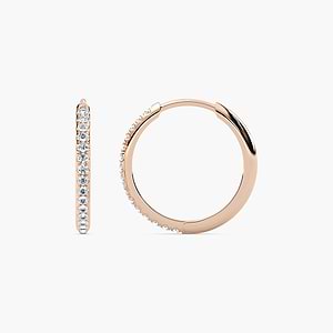 1/5 ctw Round Lab Grown Diamond Huggie Hoop Earrings