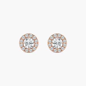 2/3 ctw Round Lab Grown Diamond Classic Halo Stud Earrings