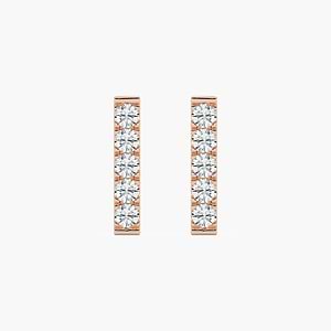 1/2 ctw Round Lab Grown Diamond Single Row Stud Earrings