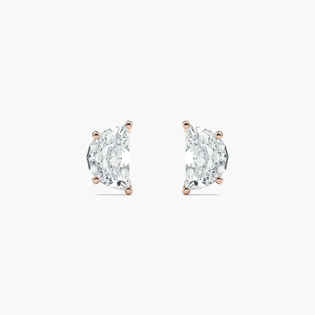 4 ctw Half Moon Lab Grown Diamond Stud Earrings