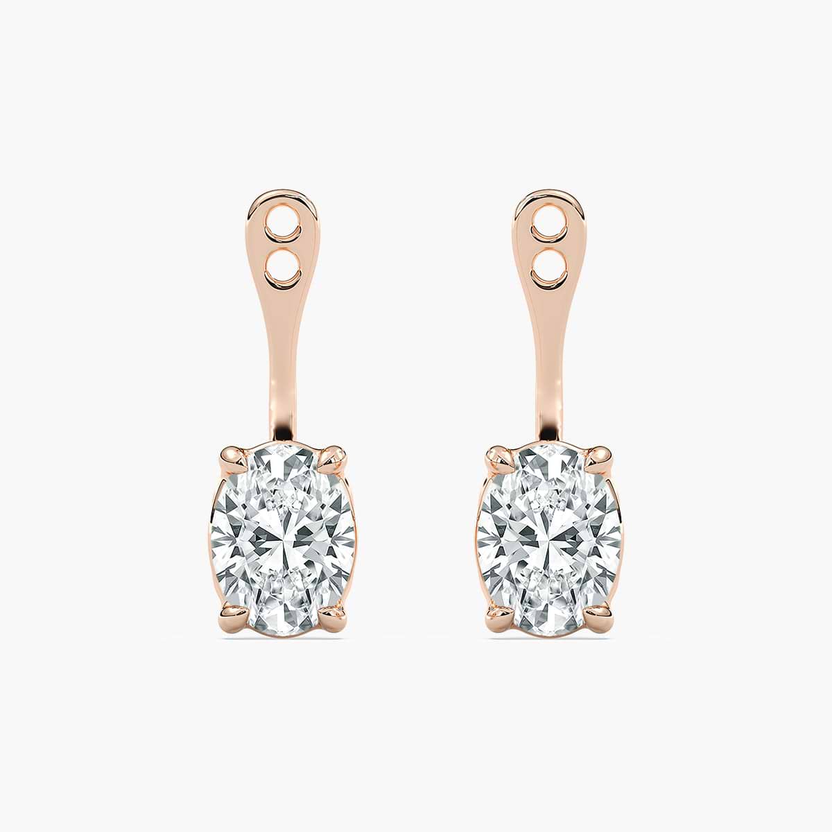 Oval Lab Grown Diamond Drop Earring Jackets