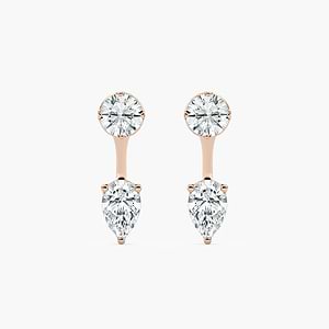 1 ctw Lab Grown Diamond Round Studs and Pear Earring Jacket Set