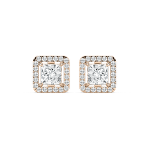 2 ⅖ ctw Princess Lab Grown Diamond Halo Stud Earrings