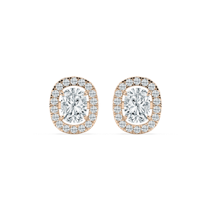 2 ⅖ ctw Cushion Lab Grown Diamond Halo Stud Earrings