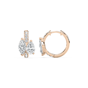 4 ½ ctw Lab Grown Diamond Toi et Moi Hoop Earrings