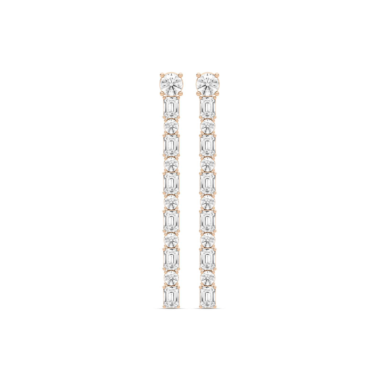 5 ⁵⁄₈ ctw Round and Emerald Lab Grown Diamond Tennis Drop Earrings