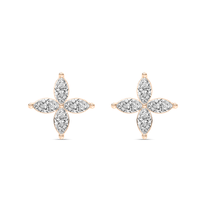 1 ⅝ ctw Marquise Lab Grown Diamond Petal Stud Earrings