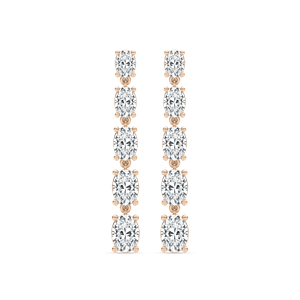4 ctw Oval Lab Grown Diamond Dangle Earrings