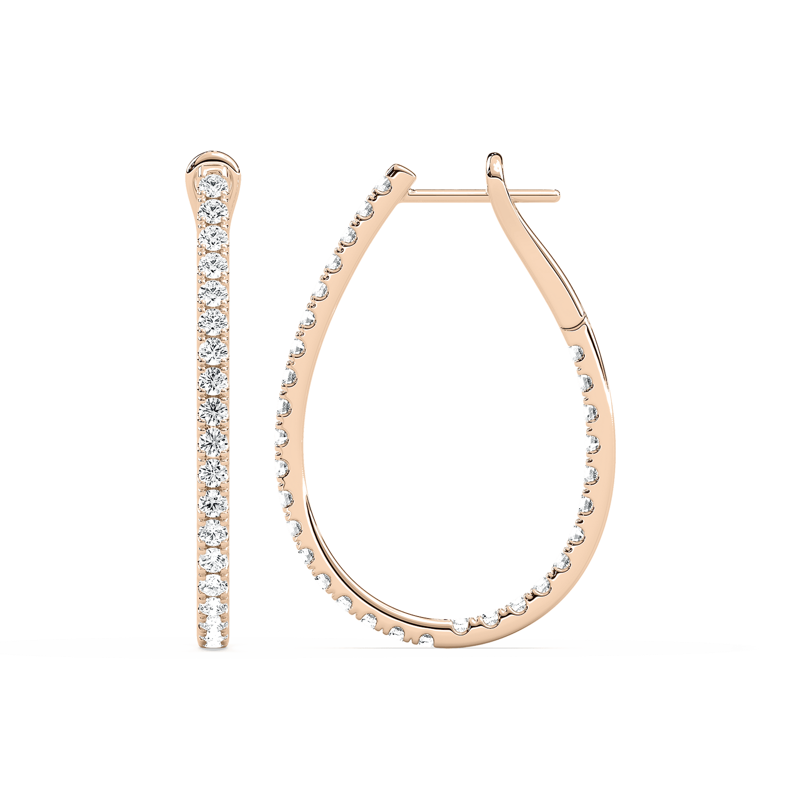 2 ¹⁄₆ ctw Round Lab Grown Diamond Pave Inside Out Hoop Earrings