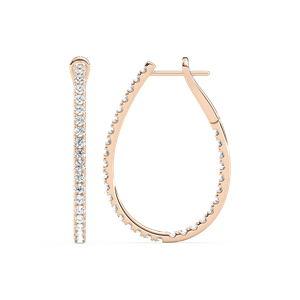 2 ¹⁄₆ ctw Round Lab Grown Diamond Pave Inside Out Hoop Earrings