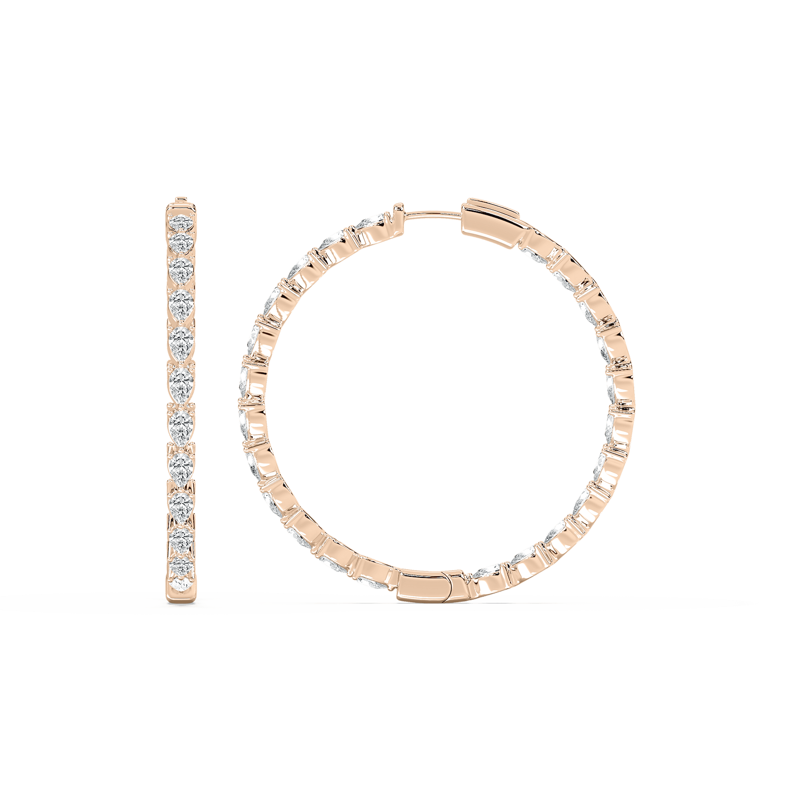 6 ⁷/₈ ctw Pear Lab Grown Diamond Inside Out Hoop Earrings