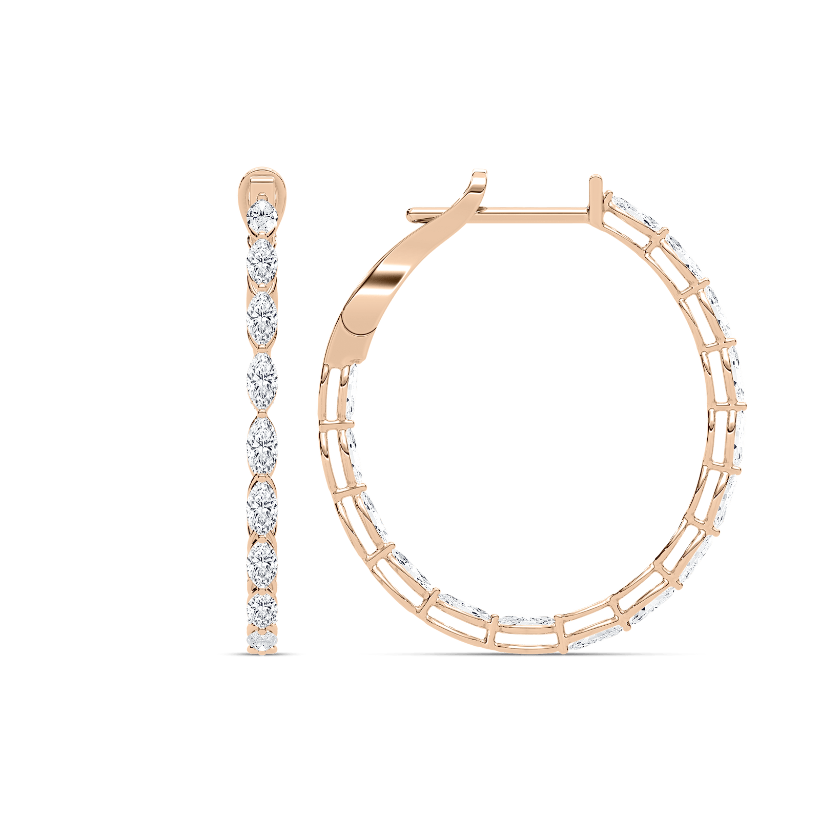 4 ¹⁄₂ ctw Marquise Lab Grown Diamond Inside Out Hoop Earrings
