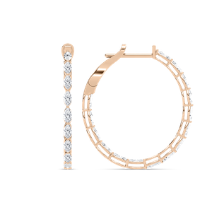 4 ¹⁄₂ ctw Marquise Lab Grown Diamond Inside Out Hoop Earrings