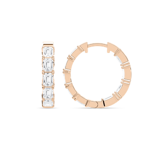 4 ¹⁄₂ ctw Emerald Lab Grown Diamond Inside Out Hoop Earrings