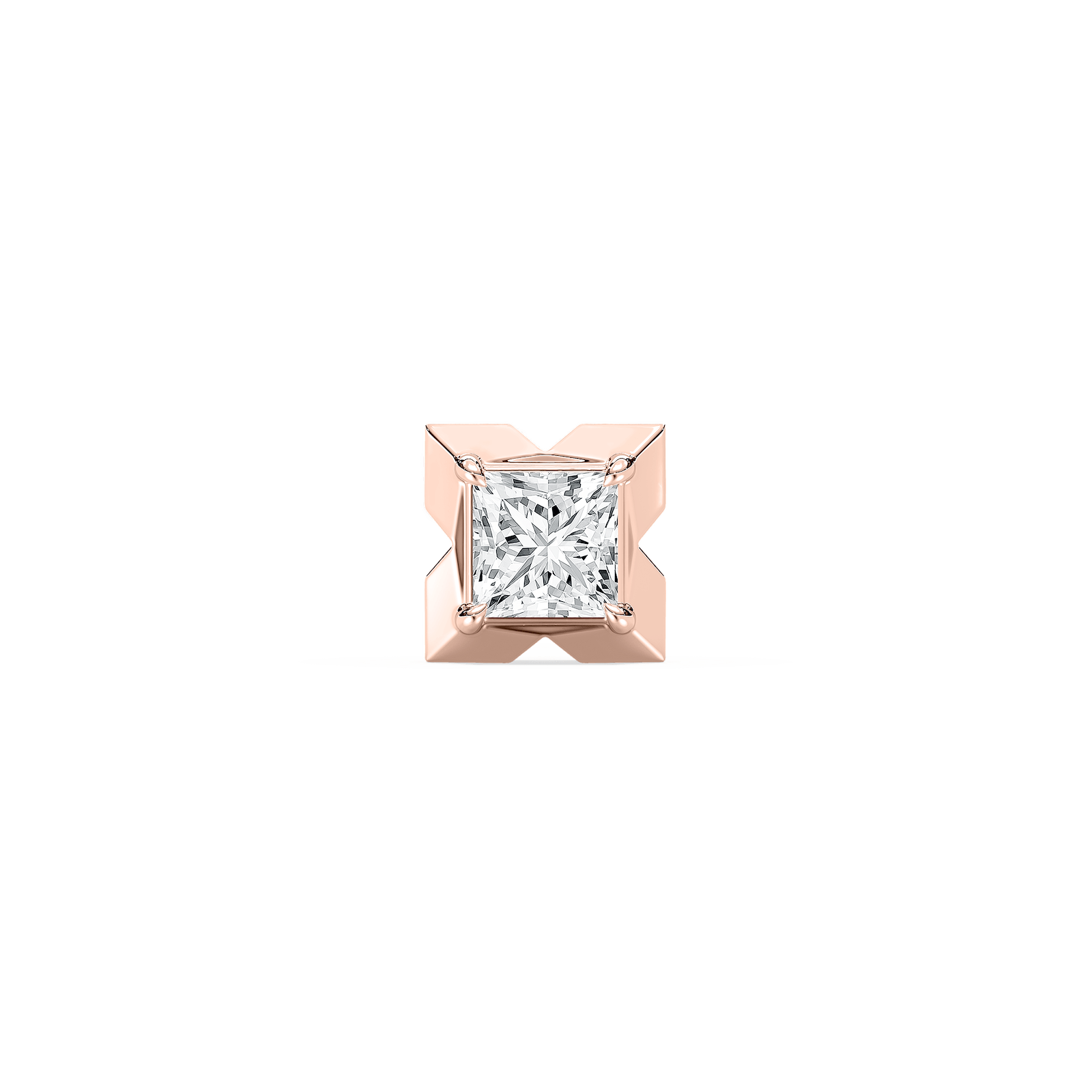 Princess Lab Grown Diamond X-Prong Single Stud Earring