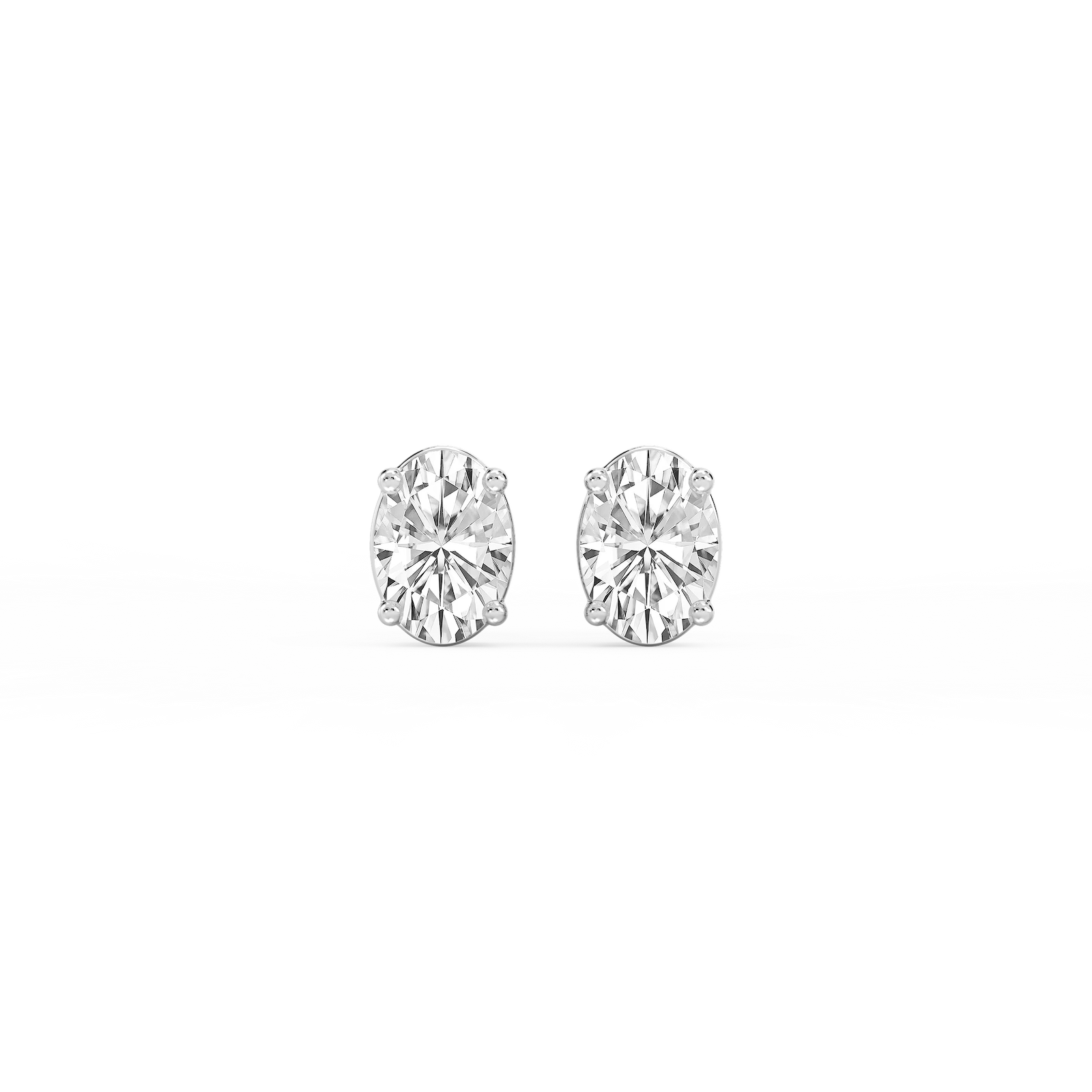 Oval Certified Lab Grown Diamond Classic Four Prong Stud Earrings