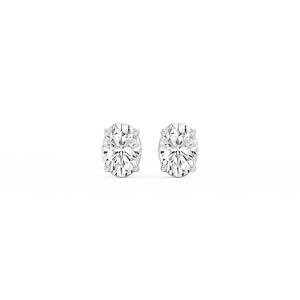 Oval Certified Lab Grown Diamond Classic Four Prong Stud Earrings