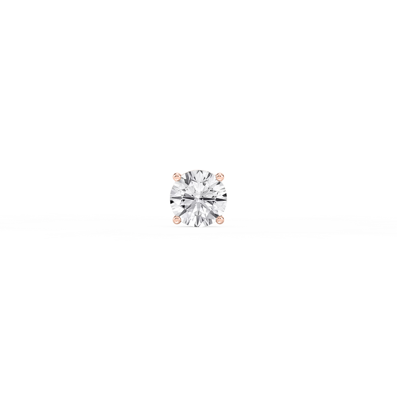 Round Lab Grown Diamond 4-Prong Basket Single Stud Earring