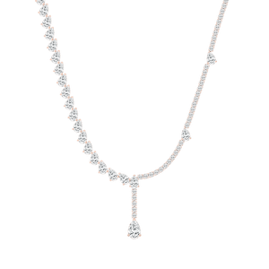 37 ⅔ ctw Pear Lab Grown Diamond Drop Tennis Necklace - 18 Inches - Signature Collection