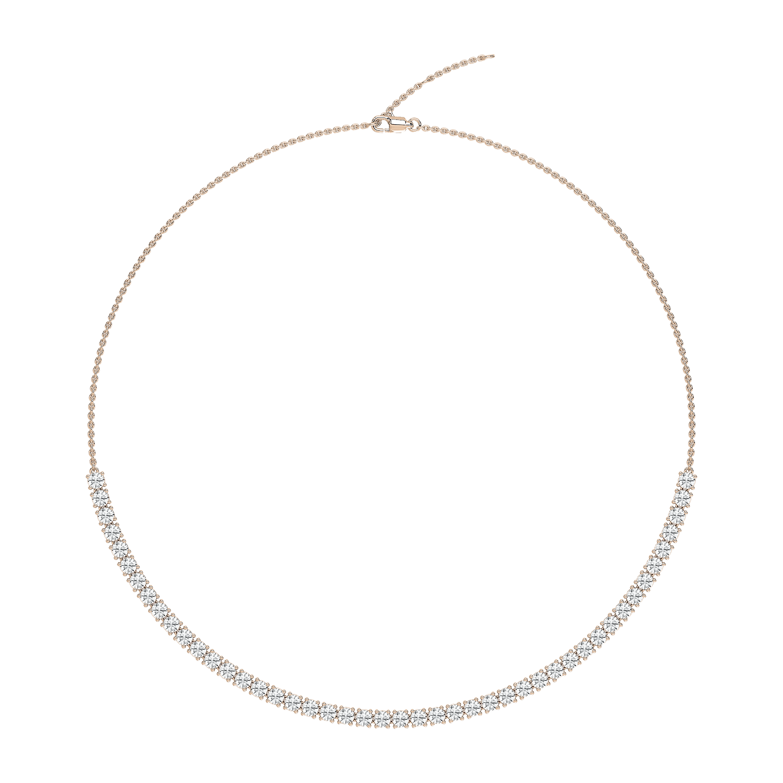 5 ctw Round Lab Grown Diamond Half Tennis Necklace - 18 Inches