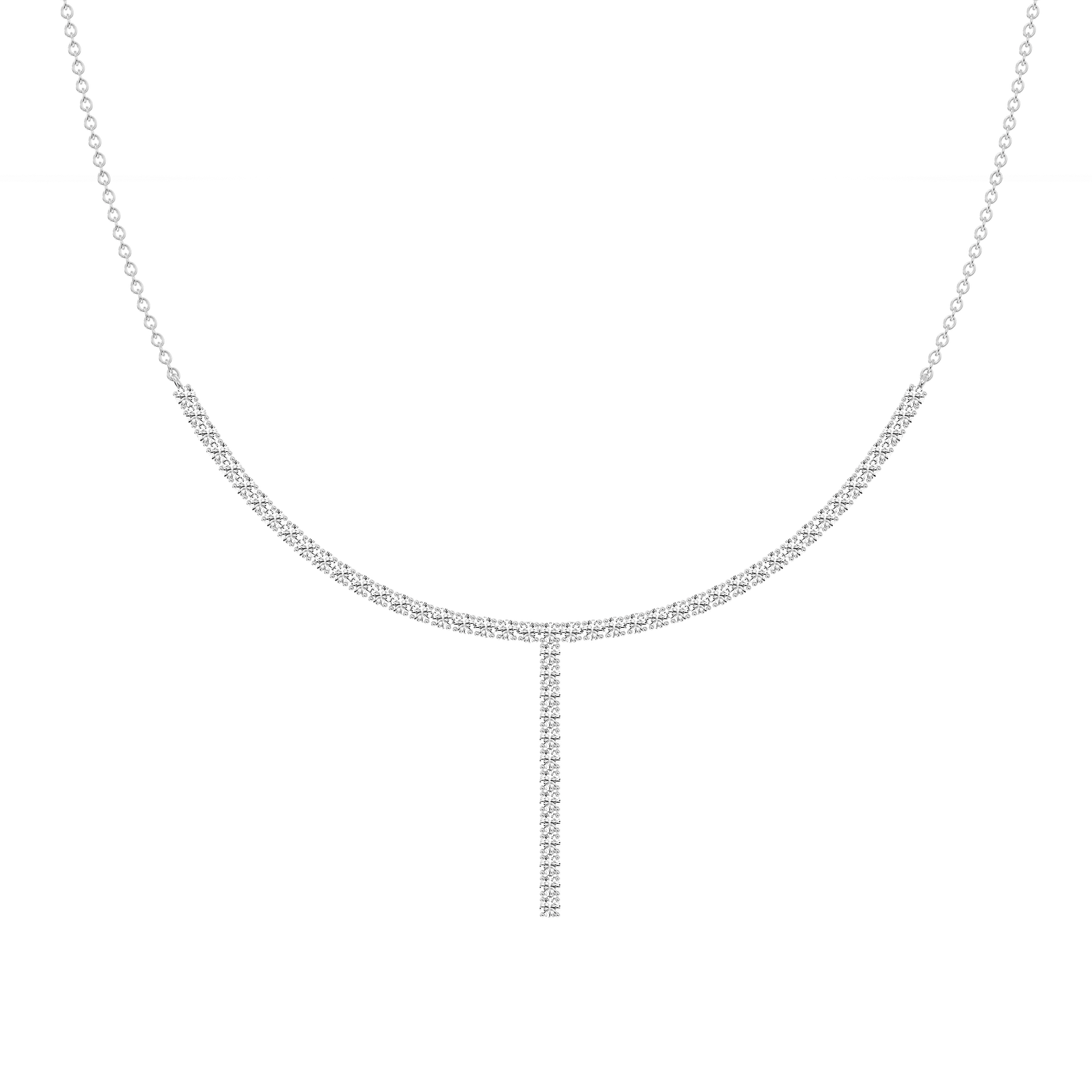 3 ¼ ctw Round Lab Grown Diamond Half Tennis Necklace - 18 Inches