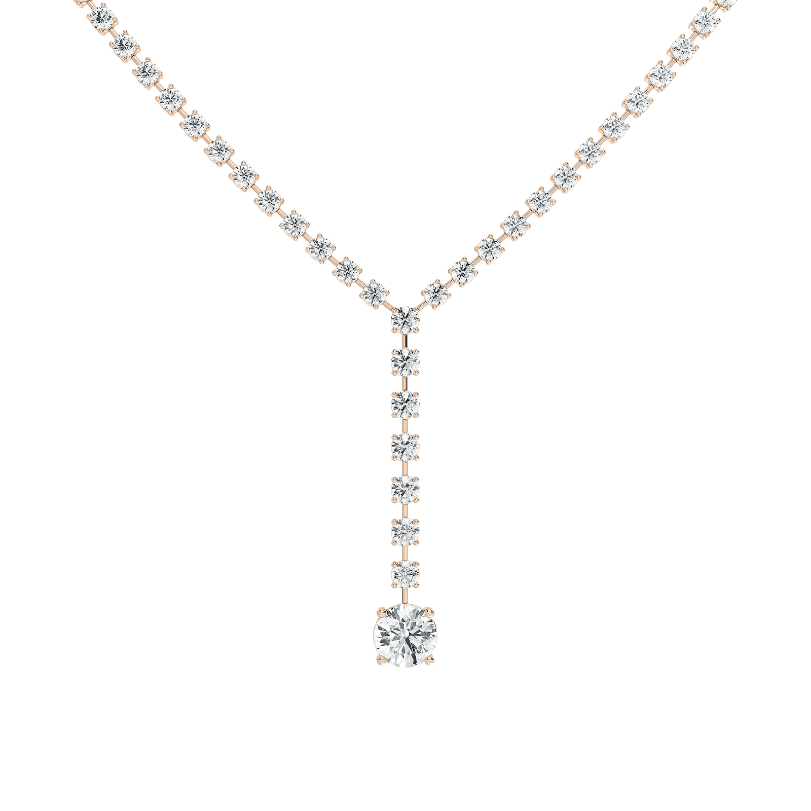 18 ⁷/₈ ctw Round Lab Grown Diamond Solitaire Drop Tennis Necklace - 18 Inches - Signature Collection