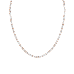 21 ctw Emerald and Round Lab Grown Diamond Classic Tennis Necklace - 18 Inches - Signature Collection
