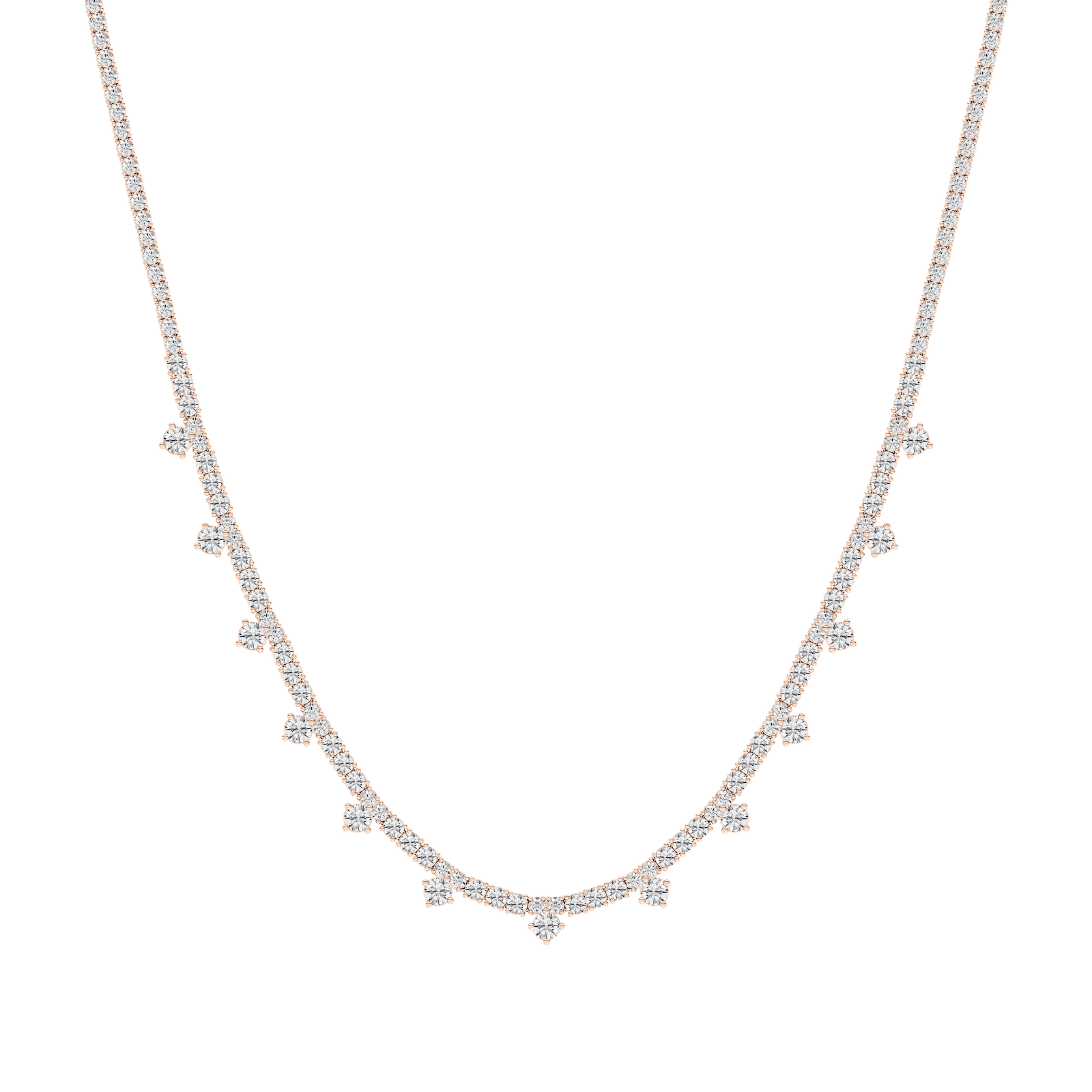 15 ½ ctw Round Lab Grown Diamond Dangle Tennis Necklace - 18 Inches - Signature Collection